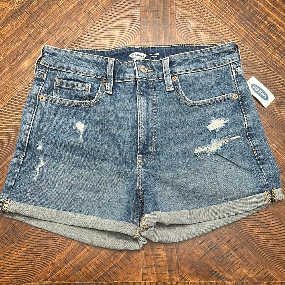 Old Navy Blue Jean Shorts Distressed Cut-Off Style